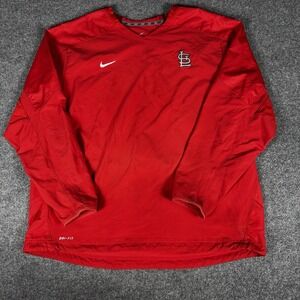 Nike St Louis Cardinals Dri-FIT Pullover Windbreaker Mens 2XL Red MLB Jacket